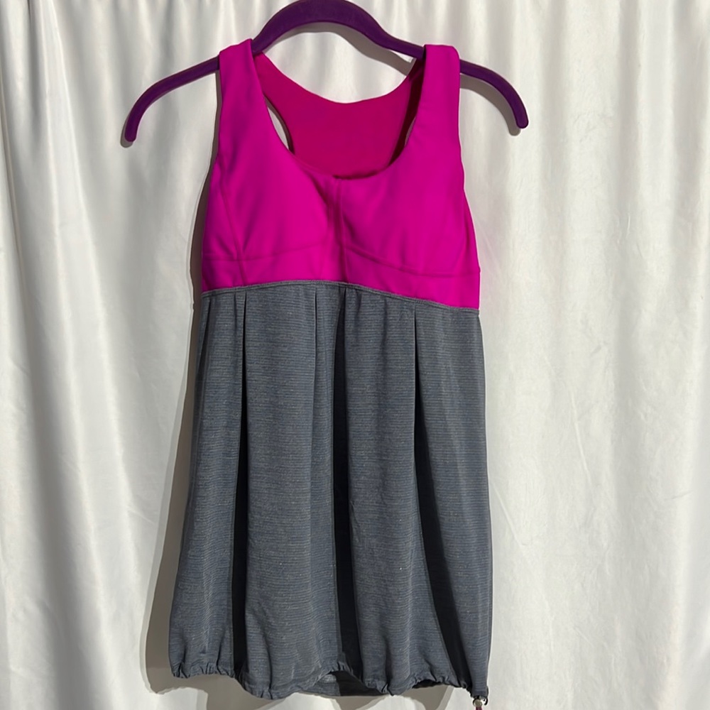 Lululemon pink and gray activewear tank top size 8